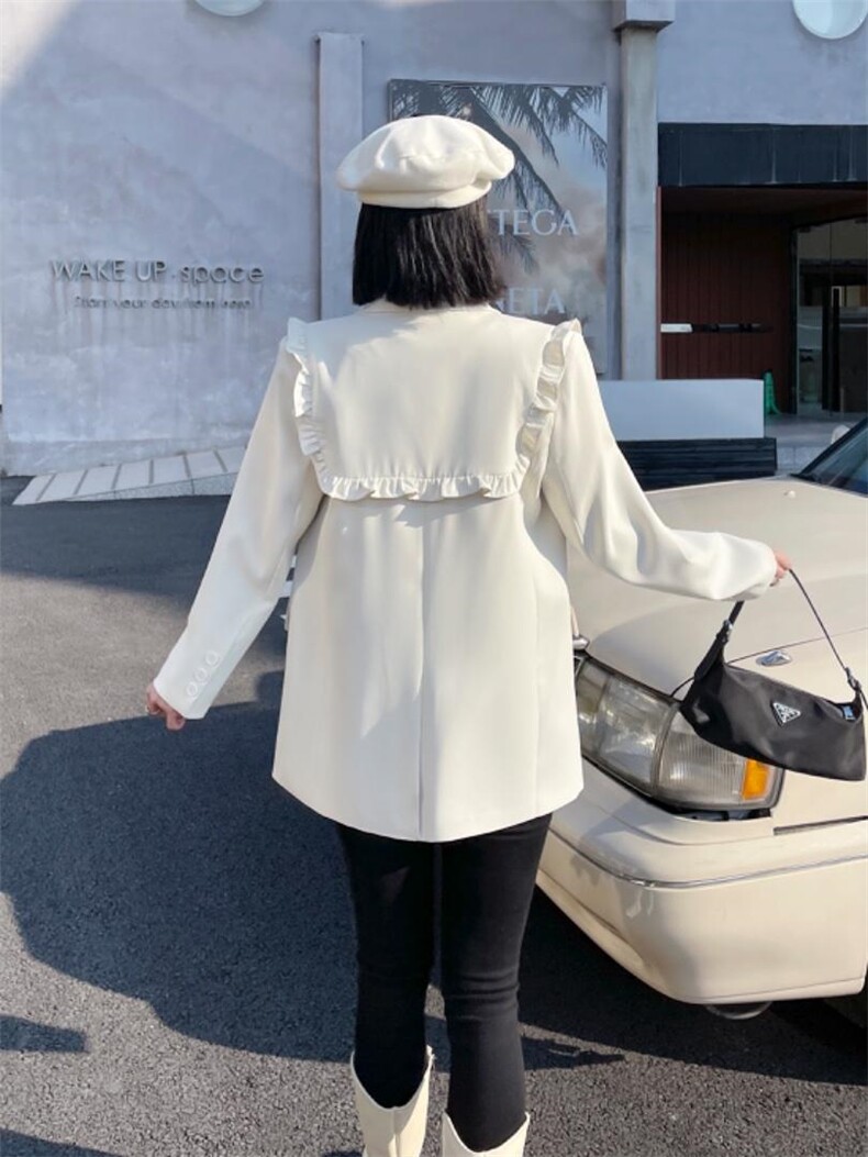 木耳边西装，女装西装，时代公主