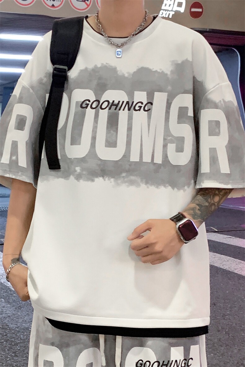 量大优供视频菠萝格套装短袖t恤男大码M-5XTX22-特P25,男装T恤,电商B325