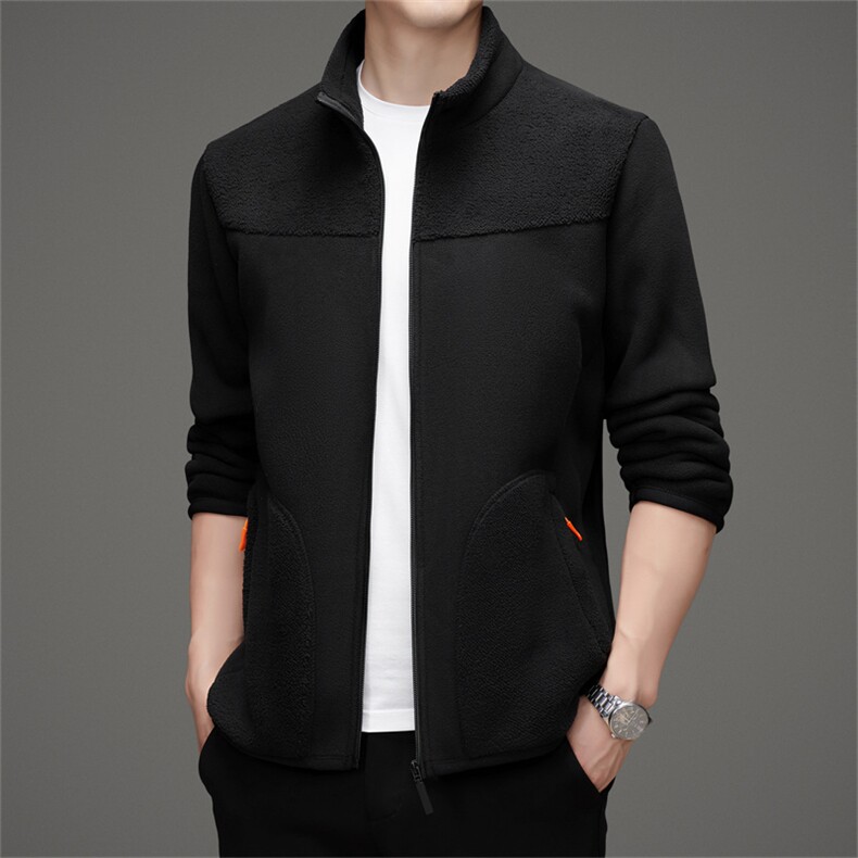 MJ25089男式秋冬新款长袖立领青年摇粒绒休闲夹克图片
