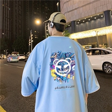 xZ116-T130-p30-M-5XL撞色男潮牌美式情t恤男夏季印花，男装T恤，星座116