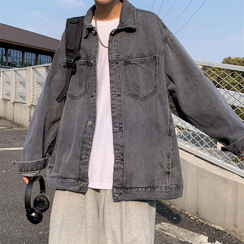 春秋季牛仔夹克外套男新款潮牌工装上衣服宽松休闲褂子JK4550-P65，男装夹克，星座1008-2