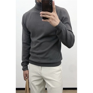 老钱风毛衣韩版纯色高领打底衫男生内搭针织衫上衣A832-P38特图片