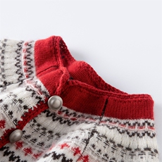 软糯羊绒针织衫女圆领复古提花长袖羊毛开衫2025新款费尔岛毛衣，女装针织衫/毛衣，兴泰羊绒