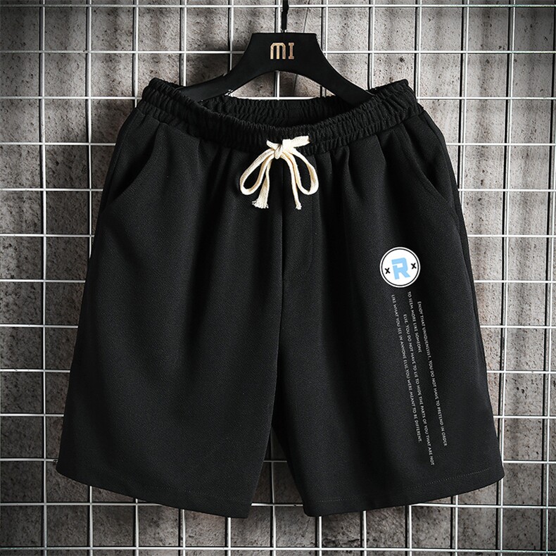 MK37168-P15冰丝短裤男士大码宽松休闲五分裤男运动中裤网格挂拍,男装休闲裤,电商A040A