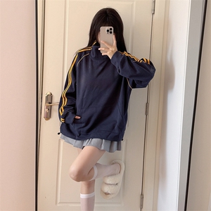 抖音得物高品质二开 25秋冬美式高街重磅结构织带高领立领卫衣W66图片