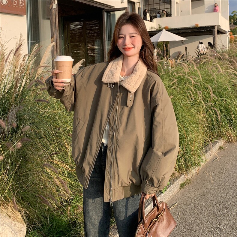 2025冬装新款毛绒翻领夹棉工装棉服7303-P195-K288,女装棉衣/棉服,浙宝152