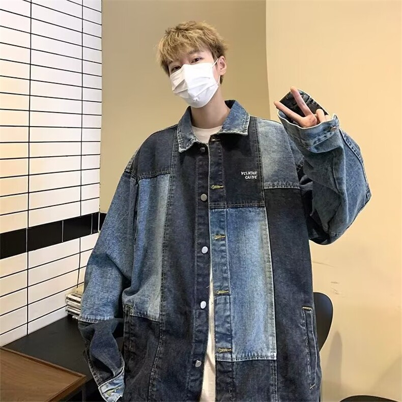 Y8085-P45气质日系百搭简约ins慵懒牛仔夹克文艺流行原宿潮流,男装夹克,电商B323A