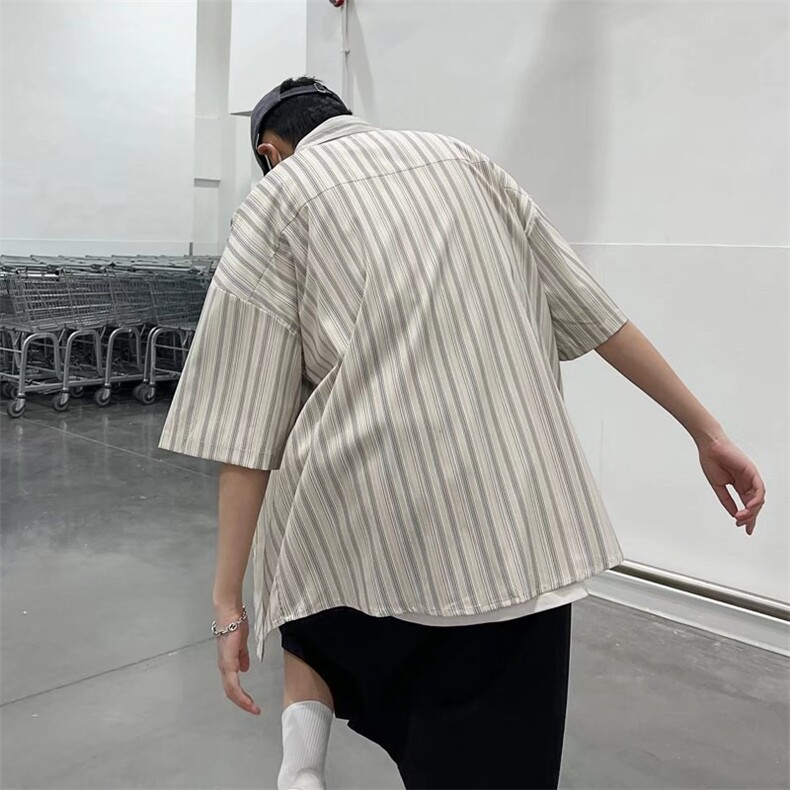 短袖衬衫春款男港风潮流C8802P32,男装衬衫,星座1116-2