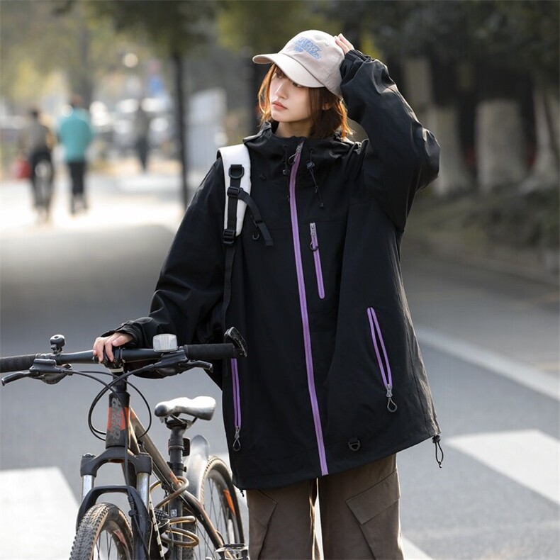 新款中性风户外夹克男连帽烫金返光冲锋衣外套A157B-J2512-特P80，男装夹克，电商A157B