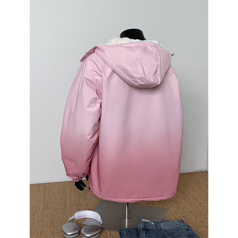 渐变三防户外冲锋衣内里600克仿兔毛潮牌棉衣XZ301AY08P128,男装棉衣,星座301A