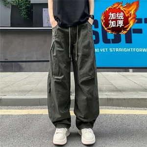 J79自家图纯棉加绒加厚黑色军绿色卡其深灰M到3XL码P49图片