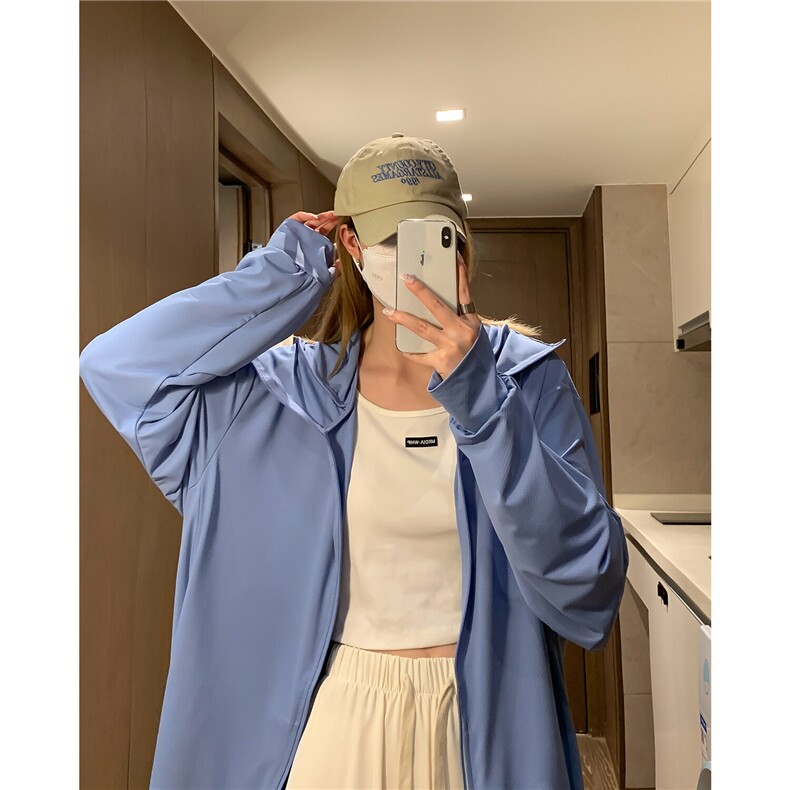 2025夏季新款纯色情侣款连帽长袖防晒衣薄款外套上衣F109/P39，女装防晒衣，星座202-3