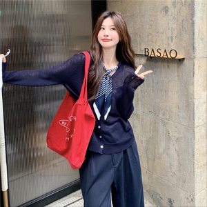 韩版宽松气质温柔针织衫两件套女春秋时尚高腰阔腿裤套装图片