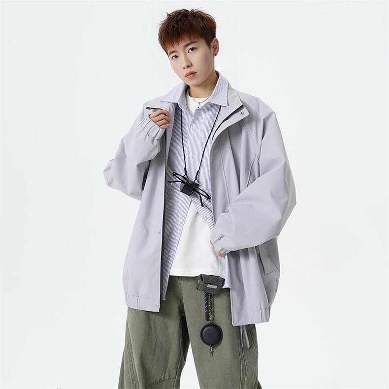 2026春季新款宽松立领夹克男纯色上衣外套DSA157B-JK7920-特P63,男装夹克,电商A157B