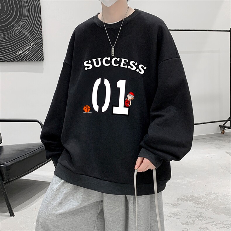 圆领卫衣男大码加厚加绒长袖t恤男S6205-P28加绒款-P33,男装卫衣,电商A040