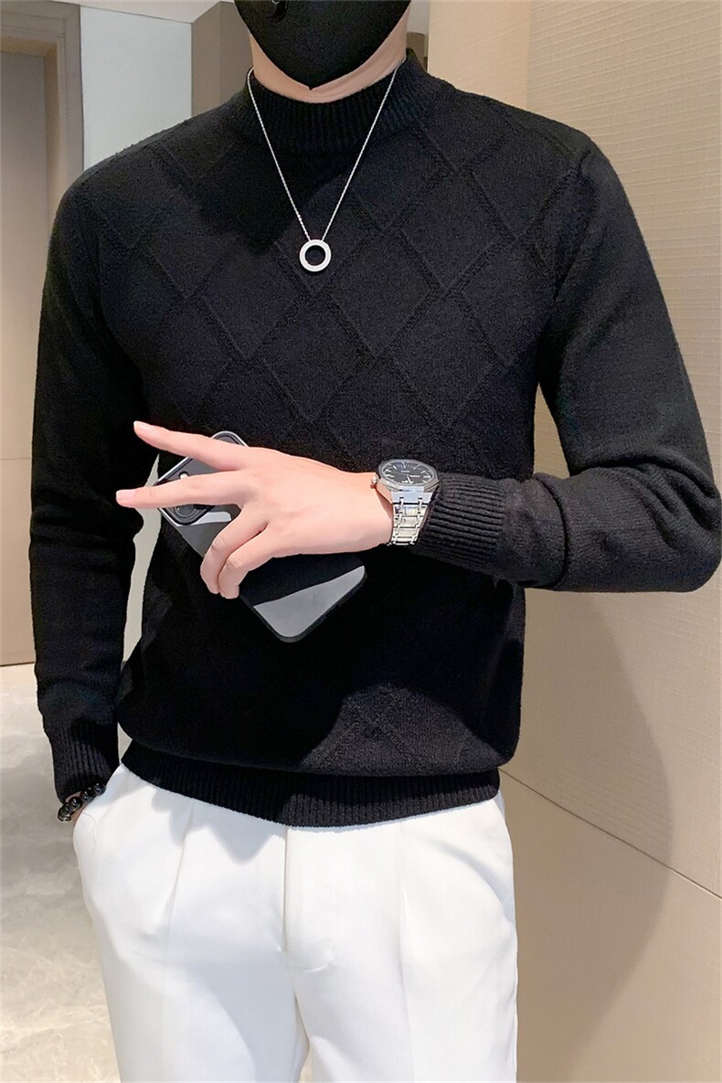 轻奢风秋冬季男士薄款修身毛衣2025新款圆领套头针织衫C208-8891,男装针织衫/毛衣,电商C208