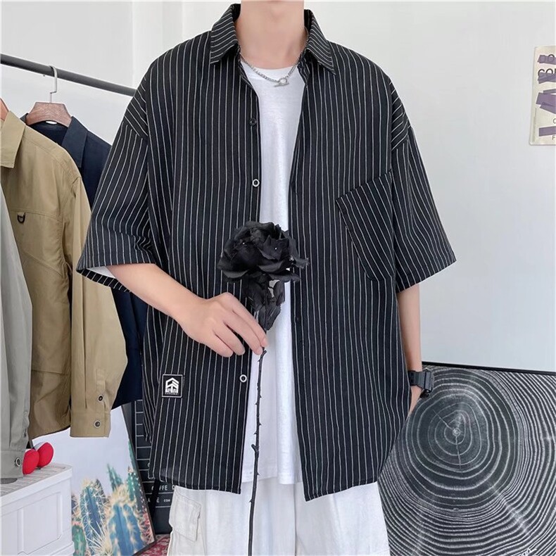 短袖衬衫春款男港风潮流C0016P30图片