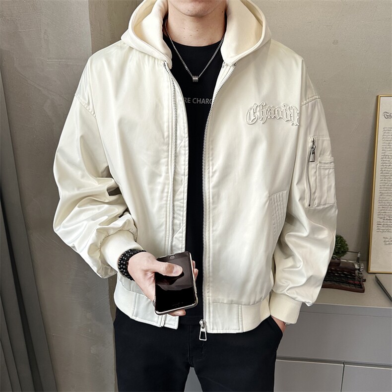 春季男士可拆卸帽子夹克外套时尚百搭宽松上衣男装潮JK2526-P160,男装夹克,电商A237