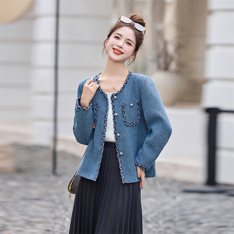新款圆领小香风外套2537P135,女装短外套,乐衣轩