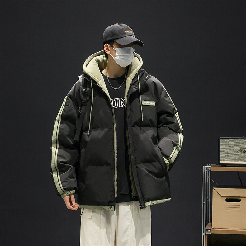 冬季假两件棉服男女同款加厚保暖棉衣棉袄外套M082-特价P63,男装棉衣,电商A007