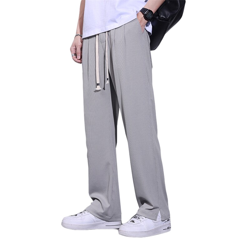 冰丝休闲长裤男2023新款宽松运动裤夏季薄款垂感直筒裤K2304-P45,男装休闲裤,星座815-2