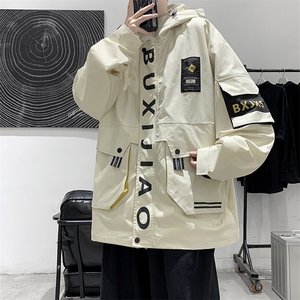 港风模特 新款学院风情侣多口袋撞色男生夹克外套 JK77 P95限128图片