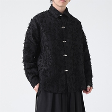 C8601P75无影墻新中式暗黑风风唐装汉服衬衫长袖提花，男装衬衫，电商A026