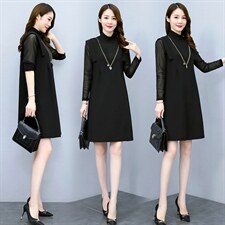 2025秋季新款气质时尚百搭打底裙子针织秋冬连衣裙显瘦女装假两件,女装连衣裙,盈茜