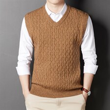 DD-D032男式2022新款无袖背心v领商务马甲毛衣休闲针织衫P63，男装背心/马甲，电商B360