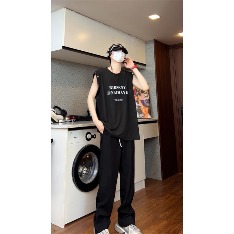 冰丝菠萝格无袖背心个性透气男宽松男士体恤XB2409-P28控48,男装背心/马甲,电商B370