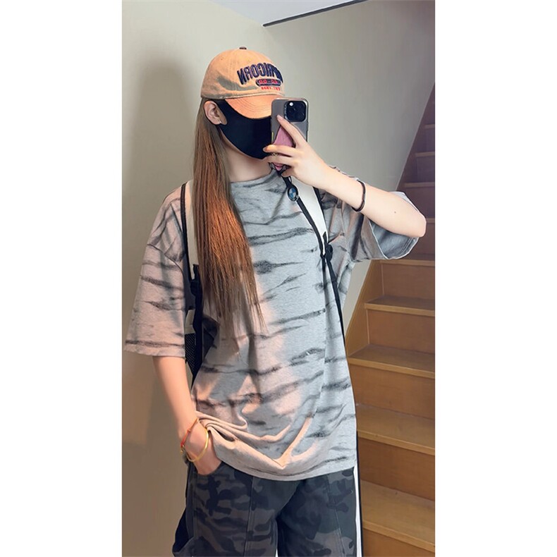 夏季潮牌扎染短袖T恤男宽松大码美式半袖体恤衫T3649-特价P30,男装T恤,电商A007