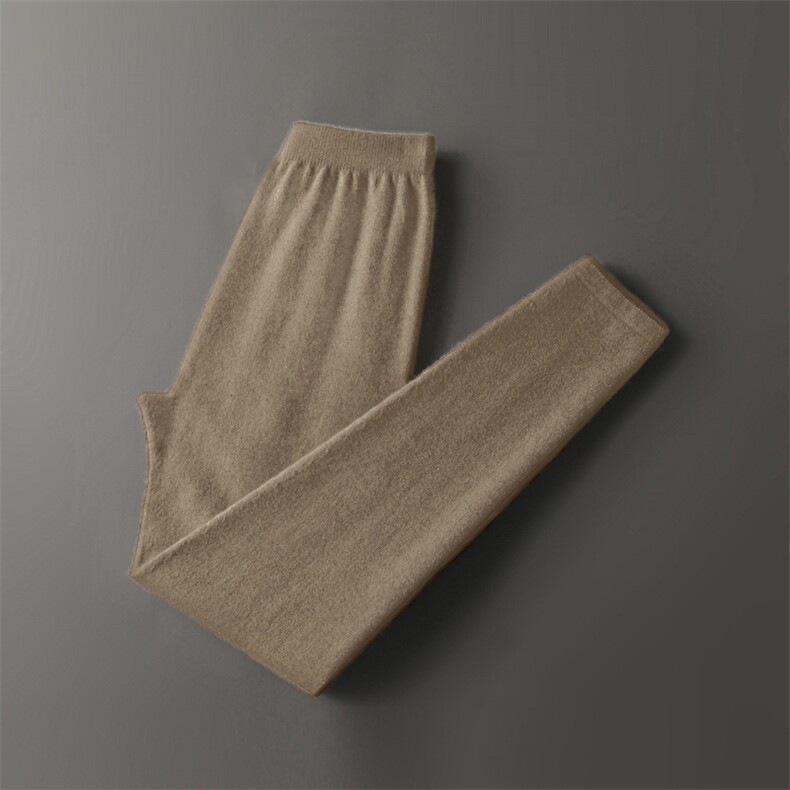 高品质山羊绒女裤中厚弹力舒适保暖显瘦修身时尚百搭，女装打底裤，金牧歌羊绒裤