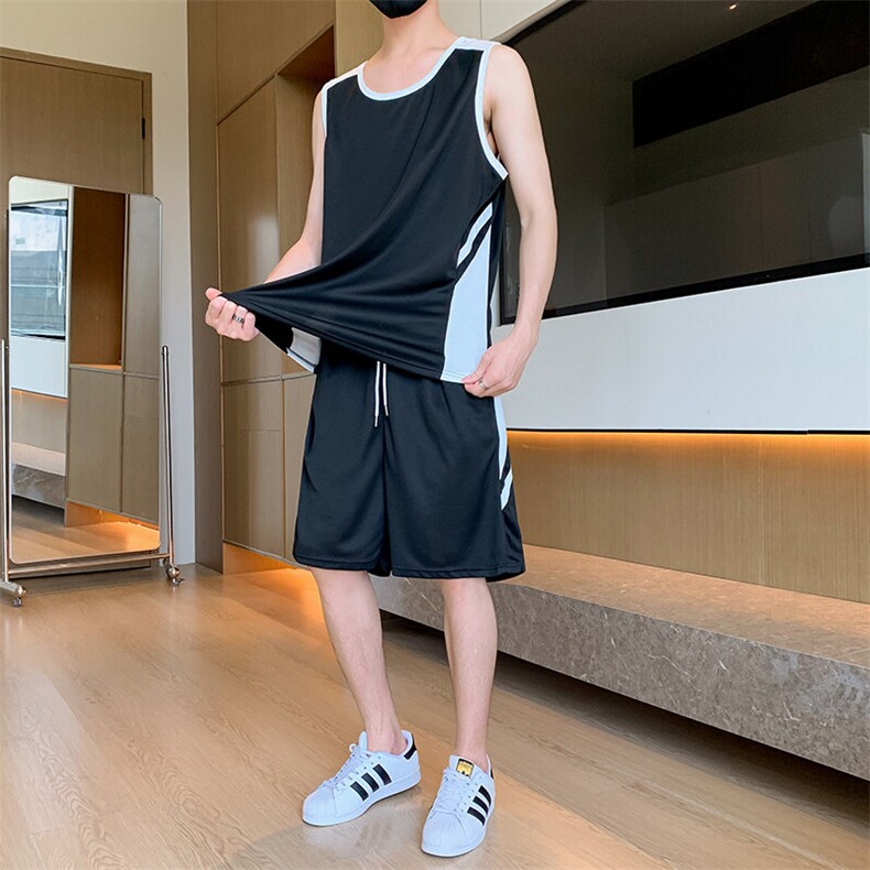 TZ148-P50冰丝拼色青少年背心短裤套装男生运动篮球学生无袖衫,男装牛仔裤,星座507A（原星座306B-2）