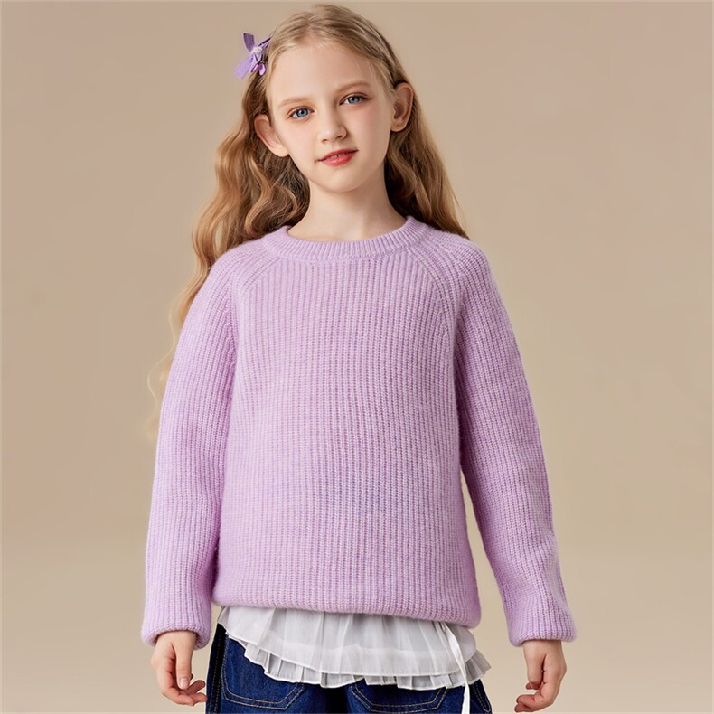 春秋冬14岁以上男女通用圆领时尚舒适，童装儿童羊绒衫，六一童装