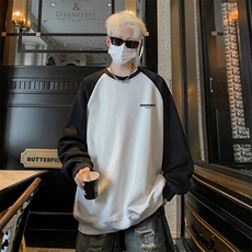 抖音得物高品质重磅二开全棉阔版支持退换360克插肩圆领卫衣0104，男装卫衣，电商A486