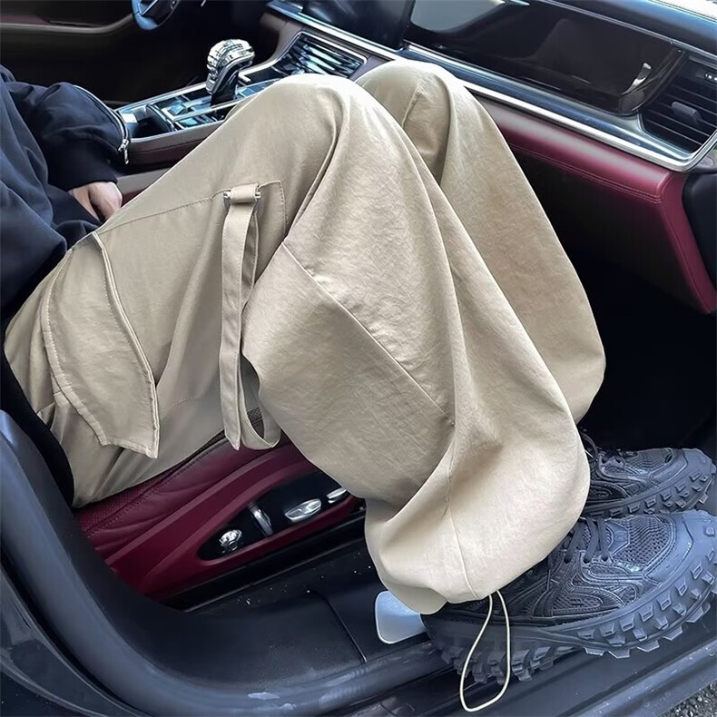 美式vibe双膝伐木裤男女穿搭高级感杏色裤子直筒宽松休闲工装裤夏，男装工装外套，星座601-2