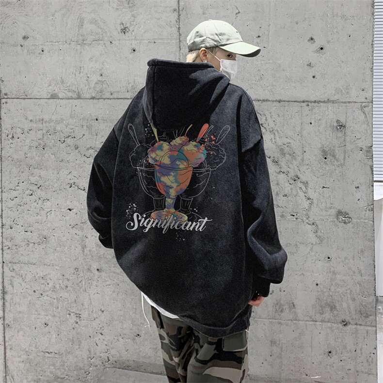 美式重磅水洗复古连帽卫衣潮流大码潮牌做旧XZ517A-BK6671-P68,男装卫衣,星座517A