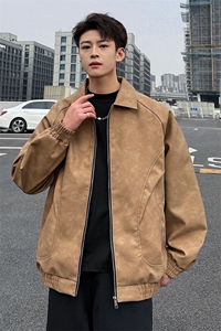 美式街头皮衣夹克男春季新款工装外套潮牌飞行夹克 A436-1801-P75图片