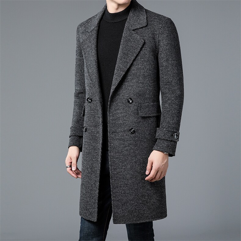 M8046-13钱塘2020-2中长款男装毛呢大衣时尚休闲百搭呢子外套P380,男装毛呢大衣,钱塘207-2