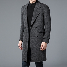 M8046-13钱塘2020-2中长款男装毛呢大衣时尚休闲百搭呢子外套P380，男装毛呢大衣，钱塘207-2