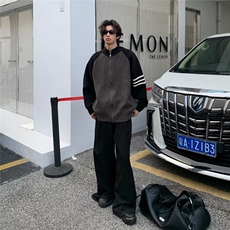 针织开衫男女韩版潮流拼色百搭袖子三条杠2024冬季毛衣MZ673-P55，男装针织衫/毛衣，星座412-2