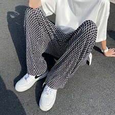 2023夏装情侣款个性花裤子薄款冰丝拖地长裤B221-LK21140-P50，男装休闲裤，电商B221