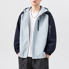 秋季宽松夹克男撞色冲锋衣外套DSA157B-JK7839-P70，男装夹克，电商A157B