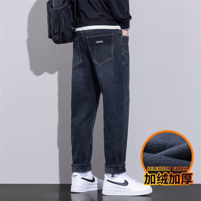 A178729JR特P60秋冬季加绒加厚美式休闲牛仔裤,男装牛仔裤,电商A178