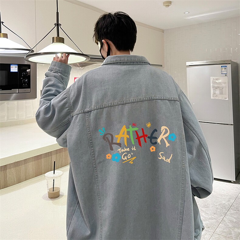 牛仔夹克男大码牛仔外套男茄克 NJ77301-P60加绒款-P75图片