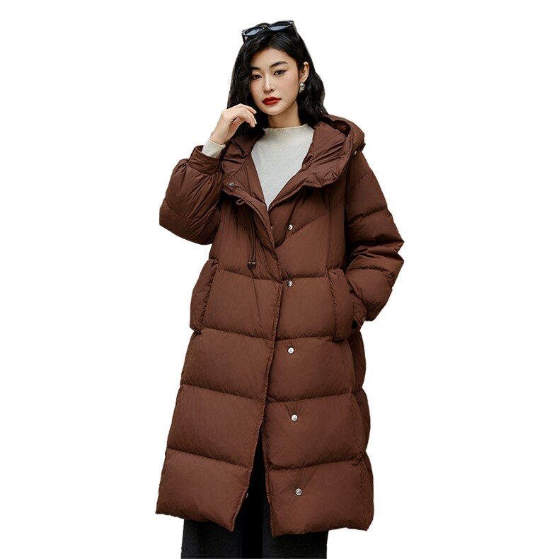 现货现货现货24冬季新款90白鸭绒长款直筒型羽绒服,女装羽绒服,阳光伊恋