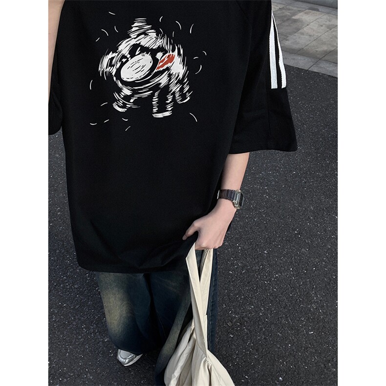 量大优供抖音视频支持得物品质配合二开美式三条杠短袖t恤ZD172,男装T恤,电商A486
