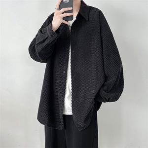 现货菠萝绒长袖宽松男生衬衫KD555-P50图片