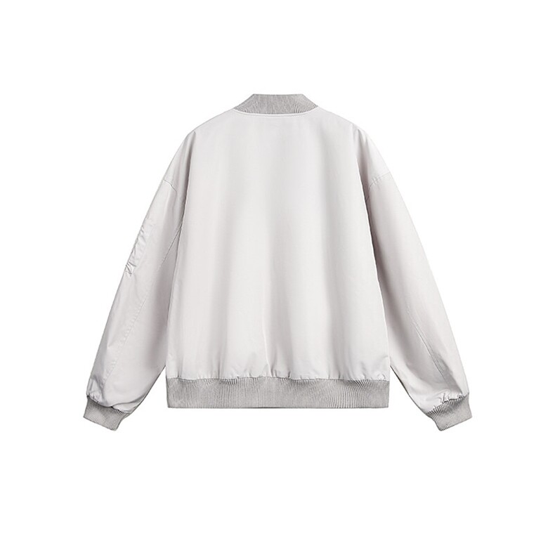 特P75无差价新款时尚美式复古春飞行服外套HJ5752-日系白底,女装短外套,电商A003