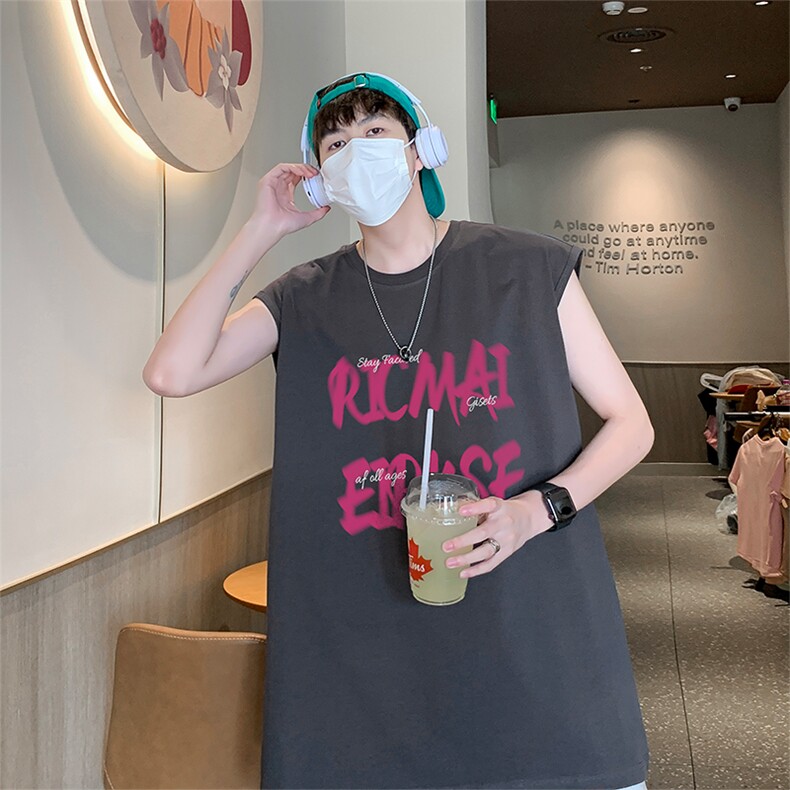 直播抖音得物高品质纯棉250克无袖背心T恤T2509P25，男装背心/马甲，电商C408-1(原B339-1)